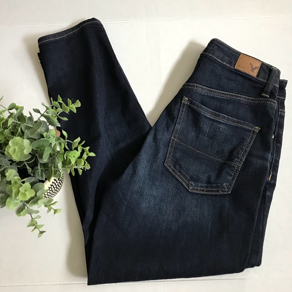 American Eagle Outfitters Denim - AEO Mom Jean Dark Rinse Skinny Jeans Stretch 8